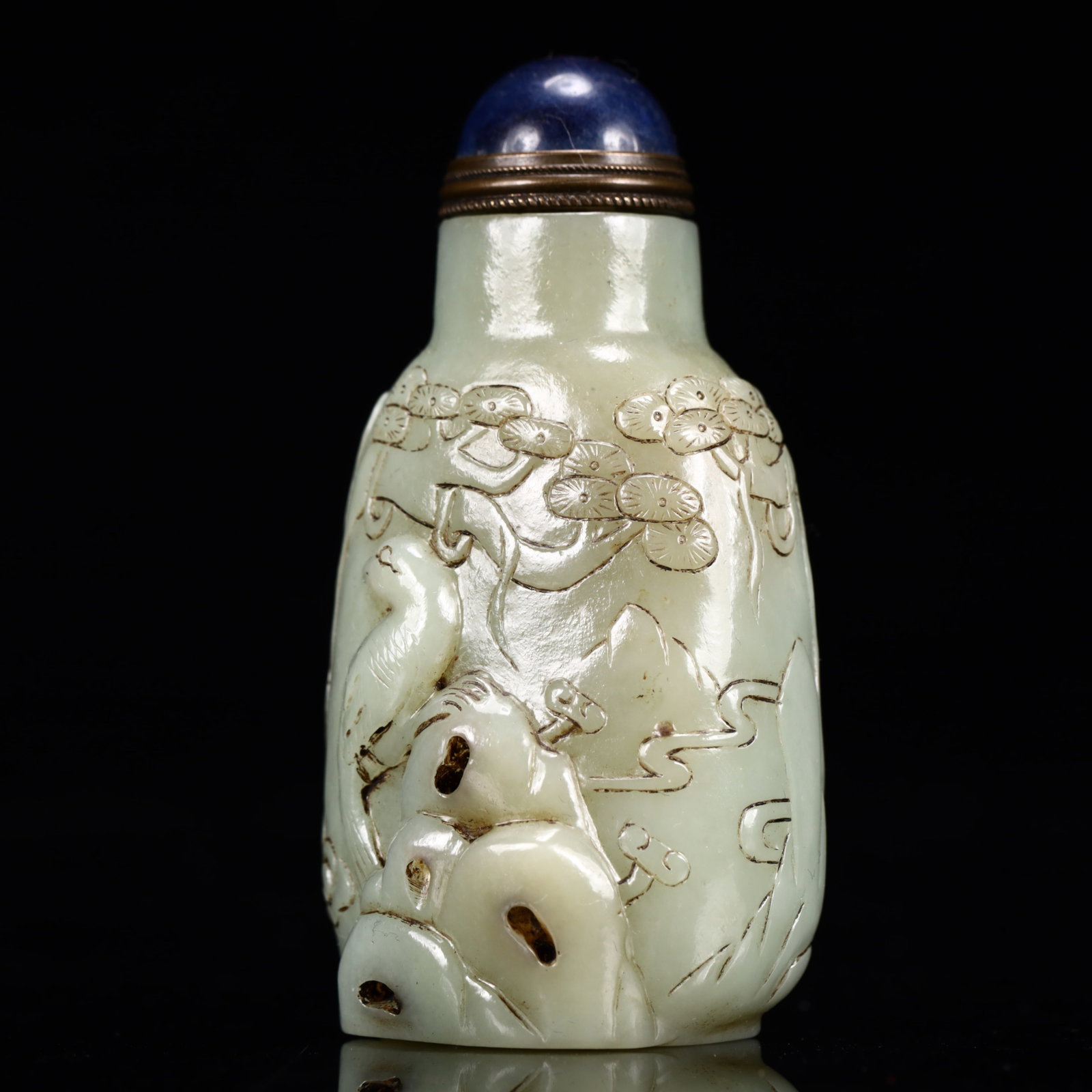 An Exquisite White Jade Figure Pattern Snuff Bottle - 2