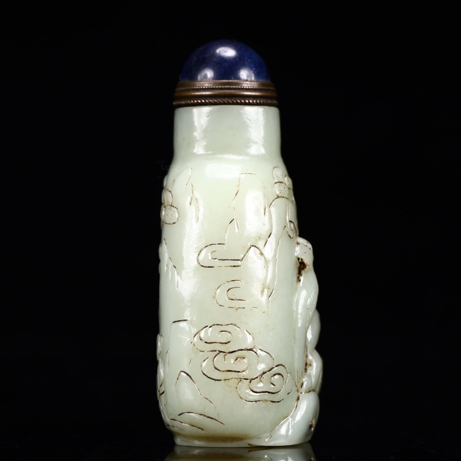 An Exquisite White Jade Figure Pattern Snuff Bottle - 5