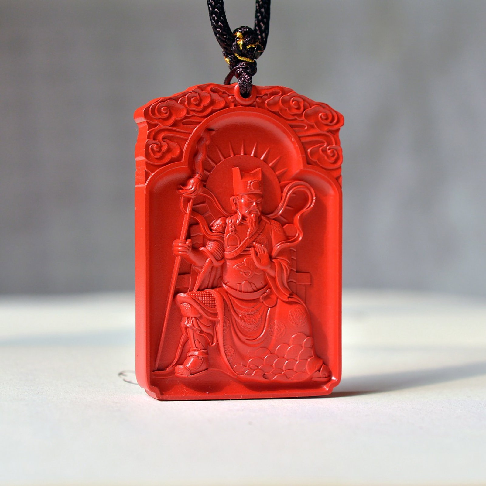 An Exquisite Cinnabar Figure Pattern Pendant - 3