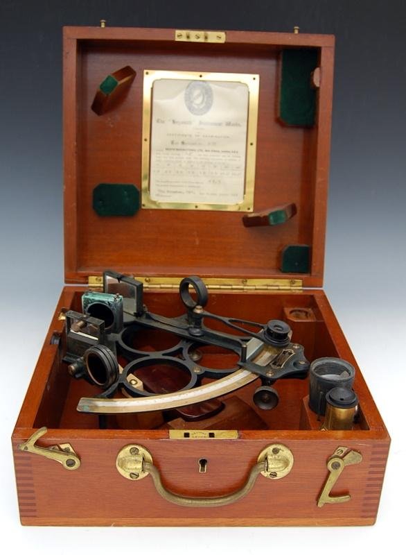Sextant by Heath & Co: Sextant by Heath & Co., New Eltham, London, S.E 9 Certificate, No. 1438, reads: 'Johan Gulbransen, Instrumentmaker, Oslo, November 25, 1931'; second certificate reads 'The National Physical Laboratory
