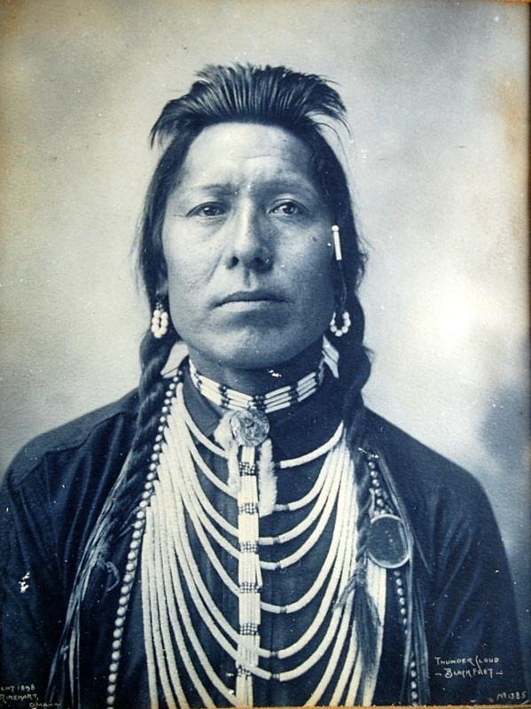 'Thunder Cloud': Platinum Print Photograph –'Thunder Cloud' (LR); by Frank Albert Rinehart (American Feb. 12, 1861-Dec. 17, 1928), famous for his drawings, paintings & photographs depicting Native American personali