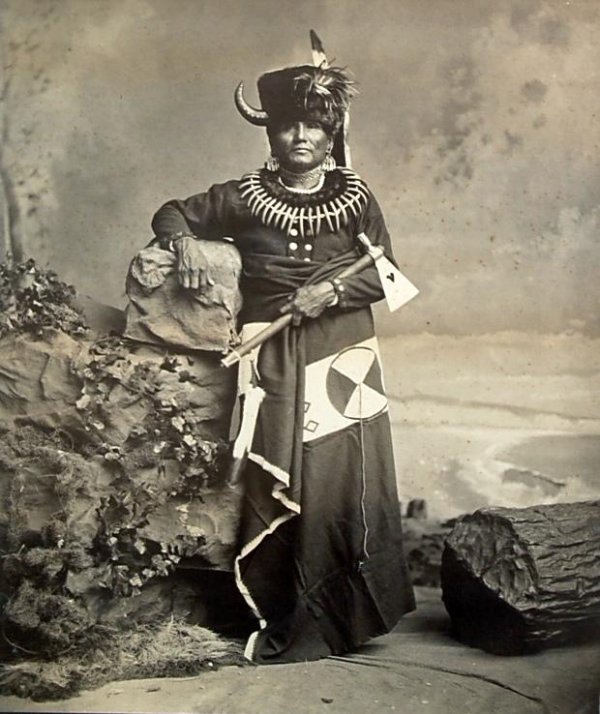 Standing Bear, Chief of Poncoas : Silver Gelatin Photo of Standing Bear, Chief of Poncoas (Branch of Sioux) by C. M.Bell (imprinted LL mat). Charles Milton Bell was the official portrait photographer for the Native American delegation