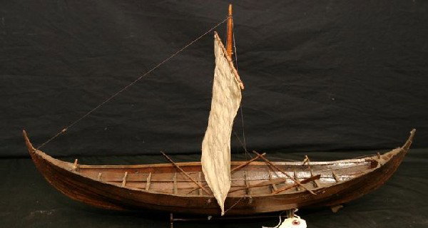 #12 Model of a longboat: Model of a longboat L. 26" W. 6.75" H. 14.5" Wt. .5 lbs