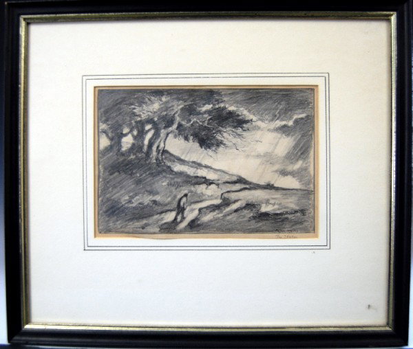 Pencil sketch 'The Storm', Eugene Higgins: Pencil sketch 'The Storm', Eugene Higgins (American 1874-1958) Eugene Higgins was born in Kansas City, Missouri in 1874. He began drawing at an early age but had very little formal training. His paren