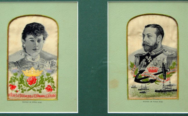 Silk Weavings-Duke & Dutchess Cornwall & York: Silk Weavings-Duke & Dutchess Cornwall & York - Condition: toned Size Framed: 10.25H X 15"W Weight: 2 lbs 1 oz"