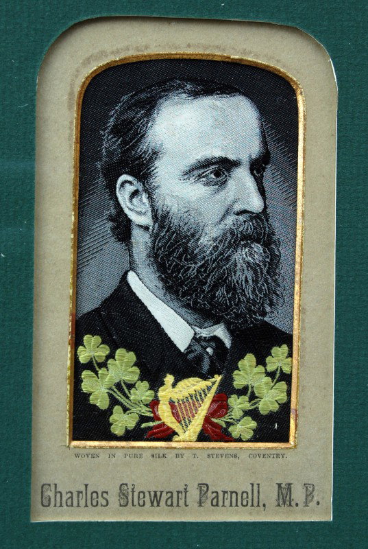 Silk Weaving-T. Stevens 'C. S. Parnell, M. P.': Silk Weaving-T. Stevens 'Charles Stewart Parnell, M. P.' Condition: Excellent Size Framed: 10 H x 8" W Weight: 1 lb" Charles Stewart Parnell (27 June 1846 – 6 October 1891) was an Irish Anglican lan