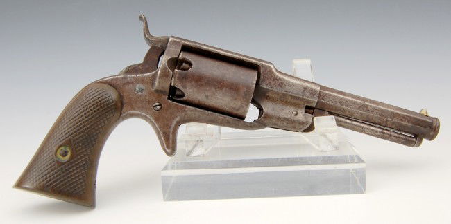 Pistol, Remington 3rd Model, Serial 540: Pistol, Remington 3rd Model, Serial 540 - Marked 'Beals Patent 1856 & '57 & 58'; Condition: dark appearance; all parts functioning & tight. Size Barrel Length: 4 ;Overall Length 8"" Weight: 1 lb