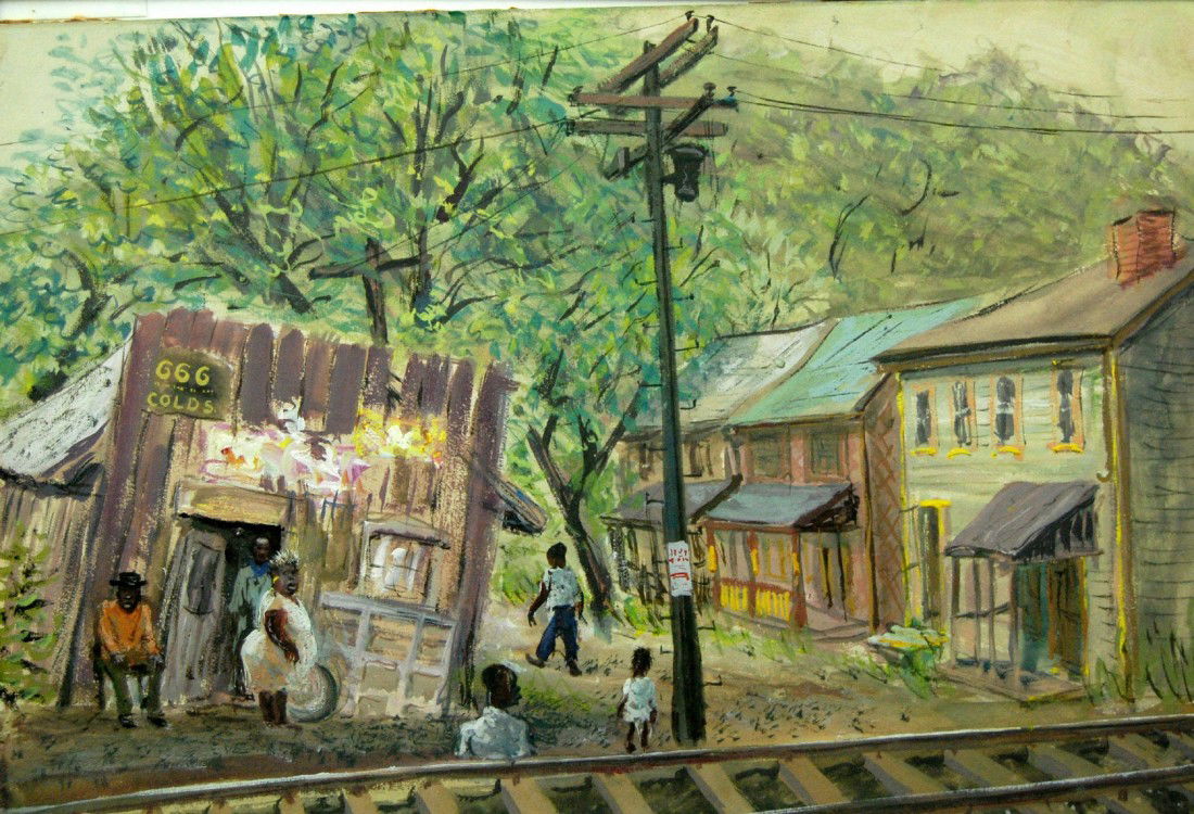 Gouache "666, Cold 5' by Baer, Howard: Gouache on paper painting ' 666, Cold 5' by Howard Baer, American 1906- 1986. Frame: 25" x 31" Work: 15" x 22" Weight: 7lbs Condition: Very good This artist is in the collection of the Smithsonian Ame