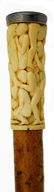 702: Cane, Erotic Figures, Lapis cap & bone, 1850