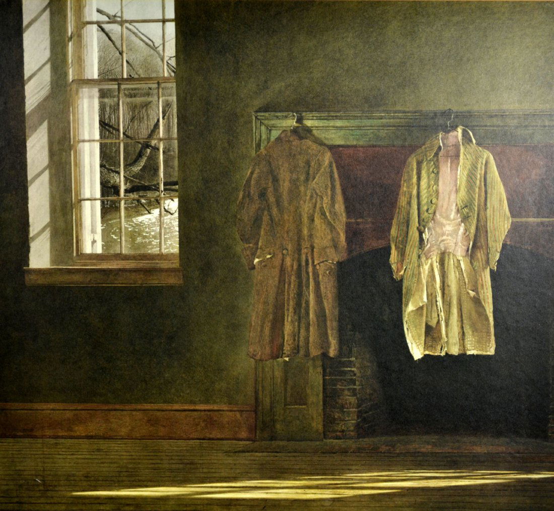 Print, Ltd. Ed. Andrew Wyeth 'Quaker' 1976: Print, Ltd. Ed. Collotype Andrew Wyeth 'Quaker' 1976 - Triton Press stamp in lower right, 'TPI'. Edition #300. Framed and plexiglass protected. Size Work: 23.25" H x 24.5" W Size Framed: 24.25" H x 26