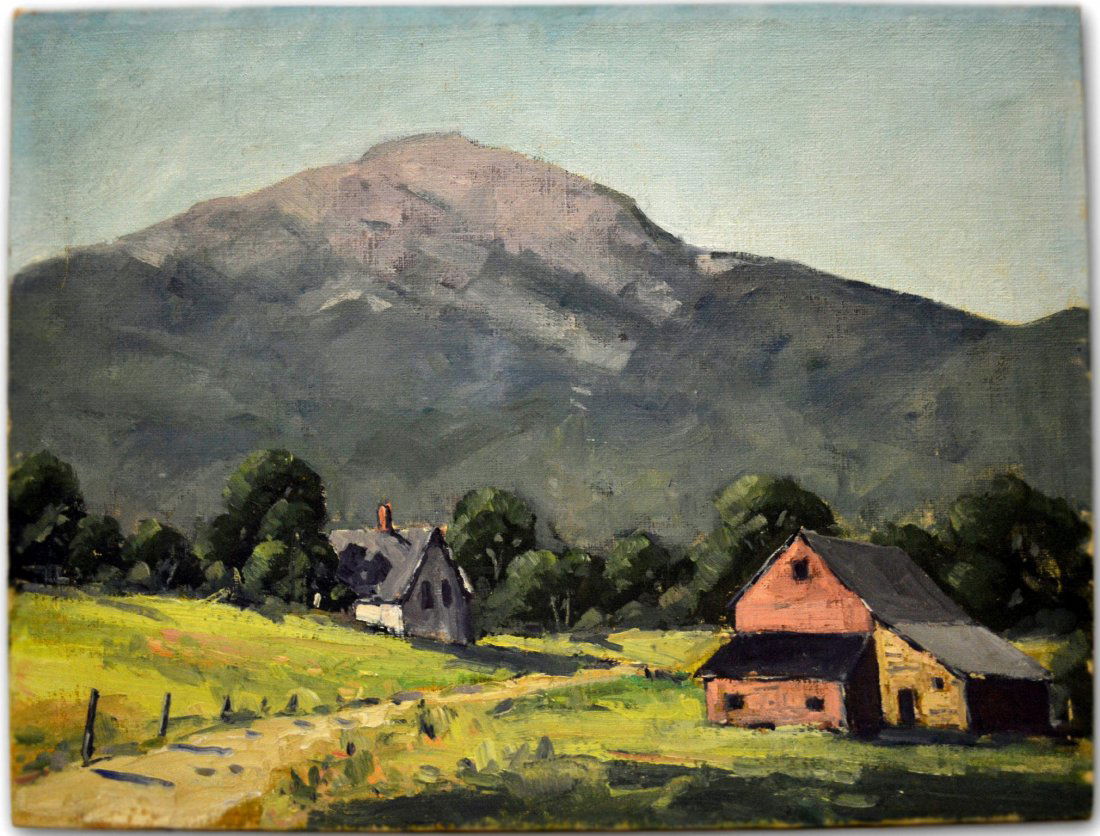 O/C, Charles Curtis Allen, 'Landscape', Unframed: An oil on canvas painting of 'Landscape' attributed to Charles Curtis Allen. Charles Curtis Allen (American 1886 - 1950). See artist biography below. Work Size: 18" H. x 24" W. x 1" D. Weight: 2lbs **
