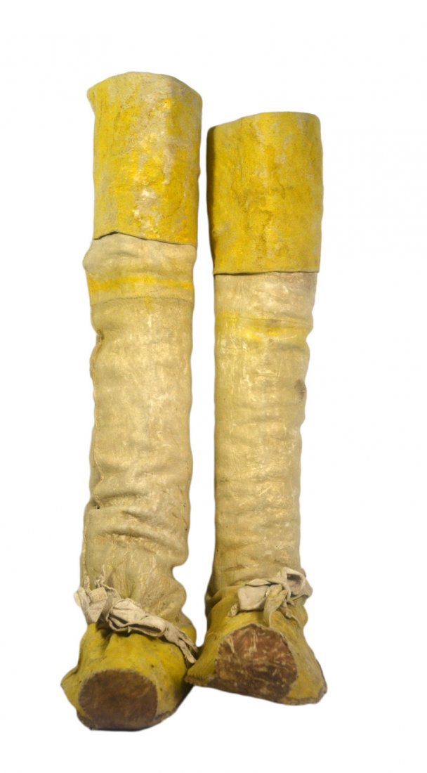 897 Leggings, Apache "Cactus Kicker Toes", 19th c.