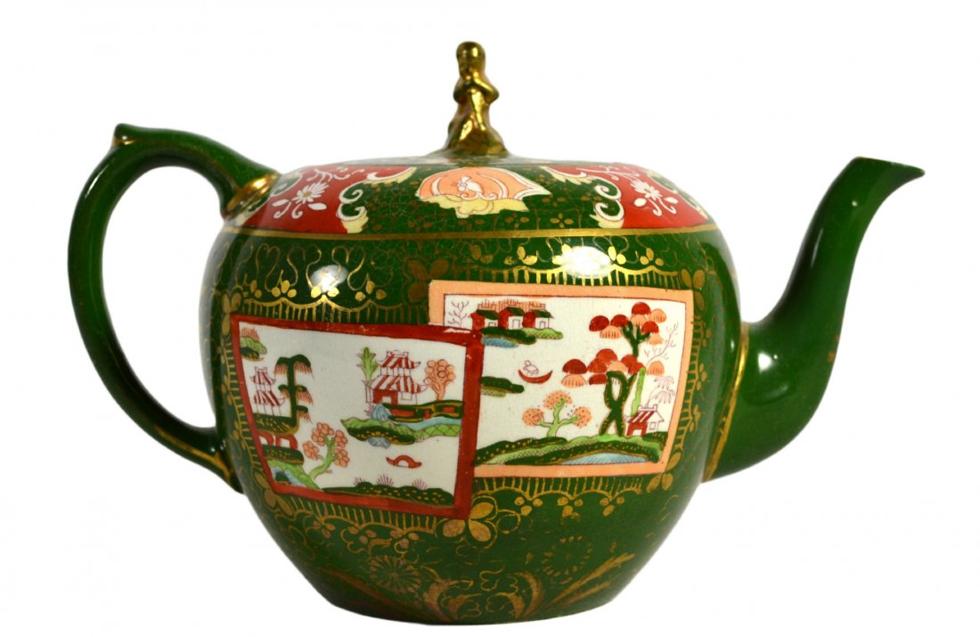 Teapot, Ashworth Ironstone, Panel, c. 1860: Teapot, Ashworth Ironstone, Panel, c. 1860 Form: Teapot. Components: Hard paste. Decoration: The teapot is hand painted in the panel pattern. There are four panels and each one depicts a scene that in