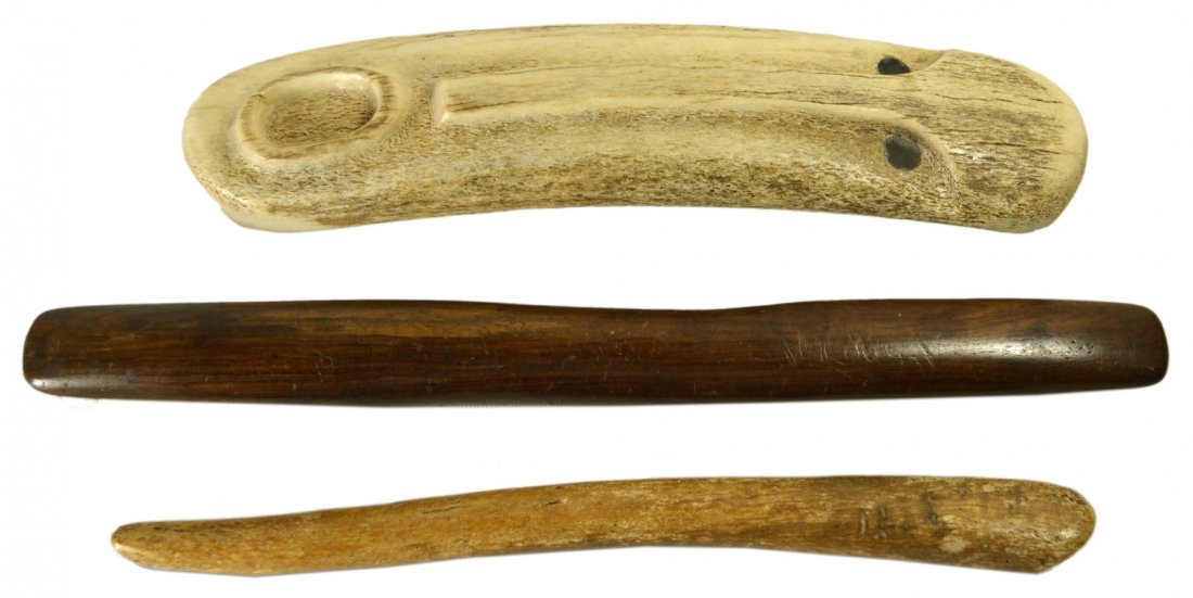 (3) Whalebone,Inuit,Ivory,Mask,Sharp. stone,Oosik: (3) Whalebone,Inuit,Ivory,Mask,Sharp. stone,Oosik Mask, Oosik, sharpener Material: Whale bone, ivory, wood, stone Maker & Markings: Heida / Inuit carved masked from fossilized whale bone, the Heida ma