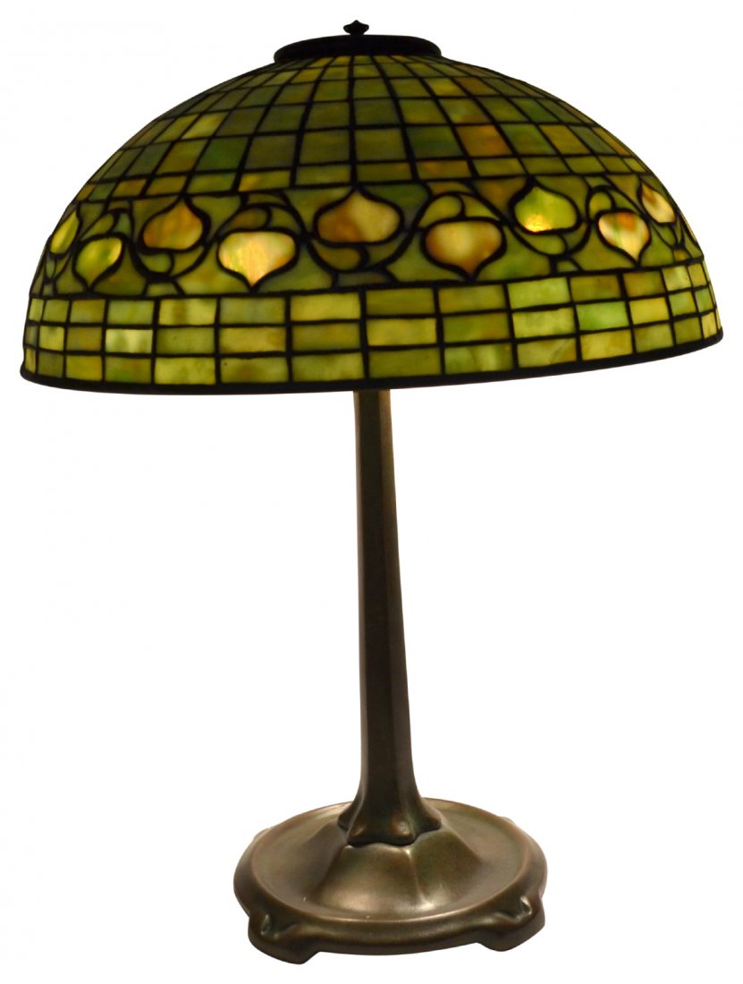 Lamp, Tiffany Studio Lamp, Signed, 1904: Lamp, Tiffany Studio Lamp, Signed, 1904 Lamp. Maker: Tiffany & Co. Marks: "Tiffany Studios New York 1435-101 1904" Age: 1904. Description: Acorn pattern shade on a non Tiffany three socket art nouveau