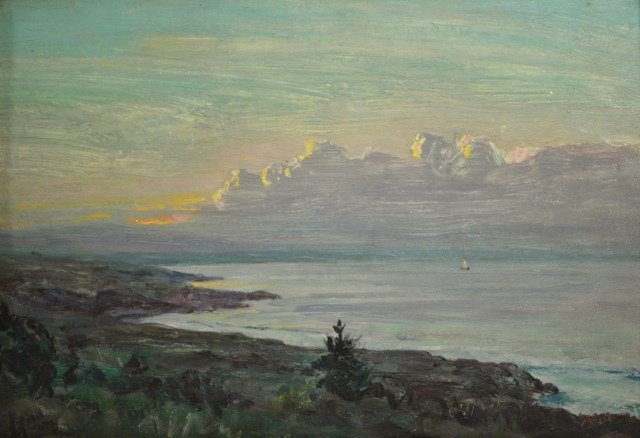 O/B, Howard Butler, 'Black Point Landscape': O/B, Howard Butler, 'Black Point Landscape' Medium: Oil. Support: Board. Artist: Howard Russell Butler. Artist Dates: 1856 - 1934. Signature: "H.R. Butler" Date of Work: Circa 1905. Country of Origin: