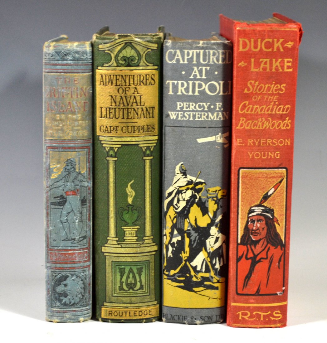 4 Books by Cupples, Westerman, Young & Wentworth: Title: Hardcover Novels, Various Author: 1. George Cupples 2. Percy F. Westerman 3. E. Ryerson Young 4. Walter Wentworth Publisher: Various Date: 1907/1912/1906/1893 Binding: Hardcover Signature: Unsi