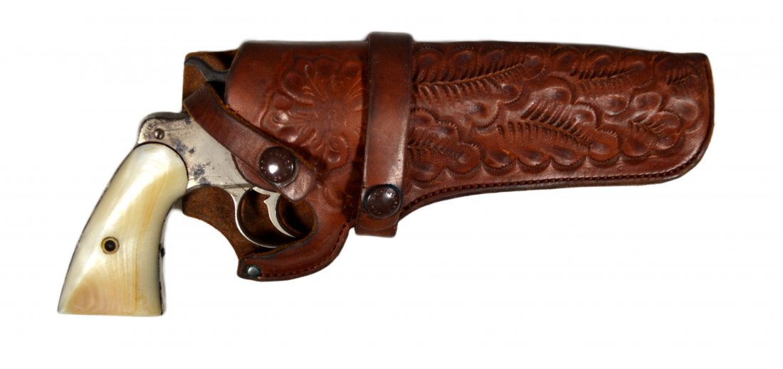 Colt, Model 1889 Navy, .38 Caliber, SN 10743: Revolver Pistol Type: Revolver Maker: Colt Model: M1889 Navy Year: 1891 Age: 1891 Caliber: 38 Serial: 10743 Description: Colt Model1889 Navy with Mother of Pearl grips, nickel plated frame and is acco