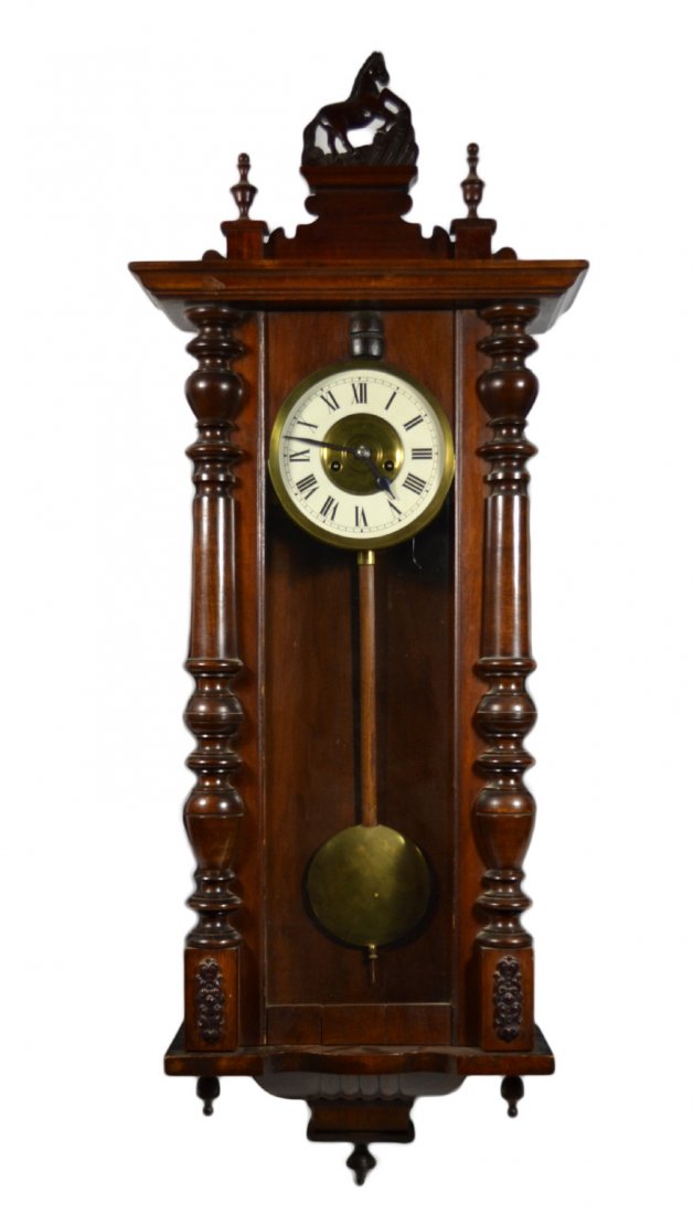 Wall Clock, Horse Finial, Equestrian