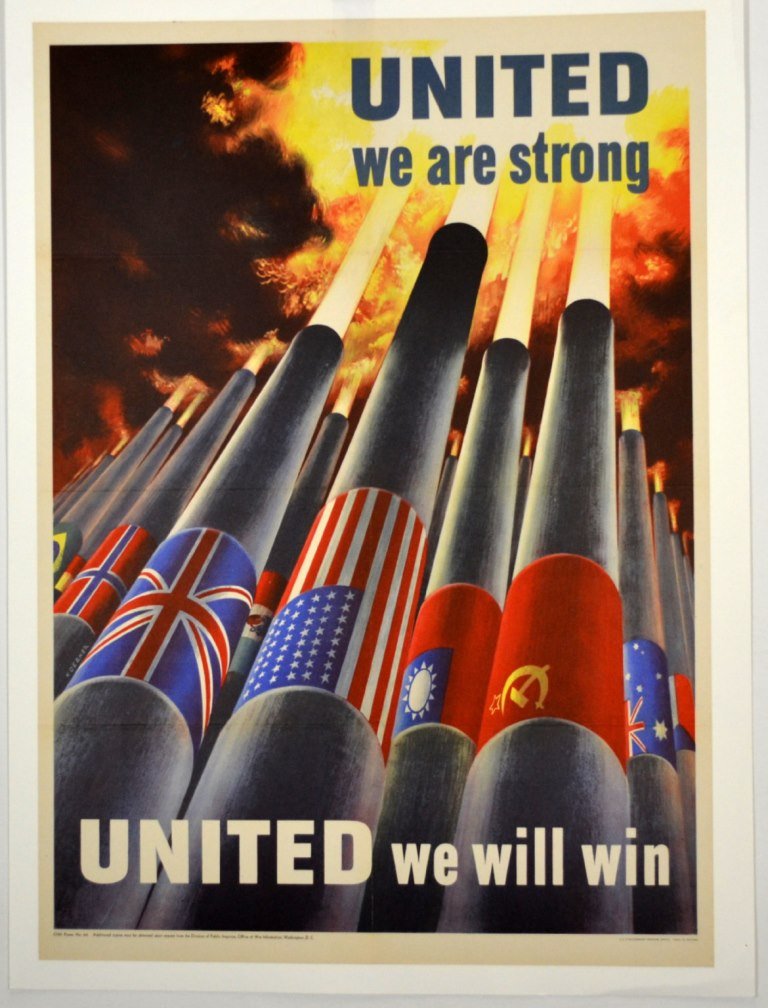 WWII United We are Strong, Henry Koerner: Artist: Henry Koerner Artist Dates: 1915-1991 Signed Within Plate: Yes Date of Work: 1943 Description: The theme of a united alliance for victory was common & used frequently in war posters. This post
