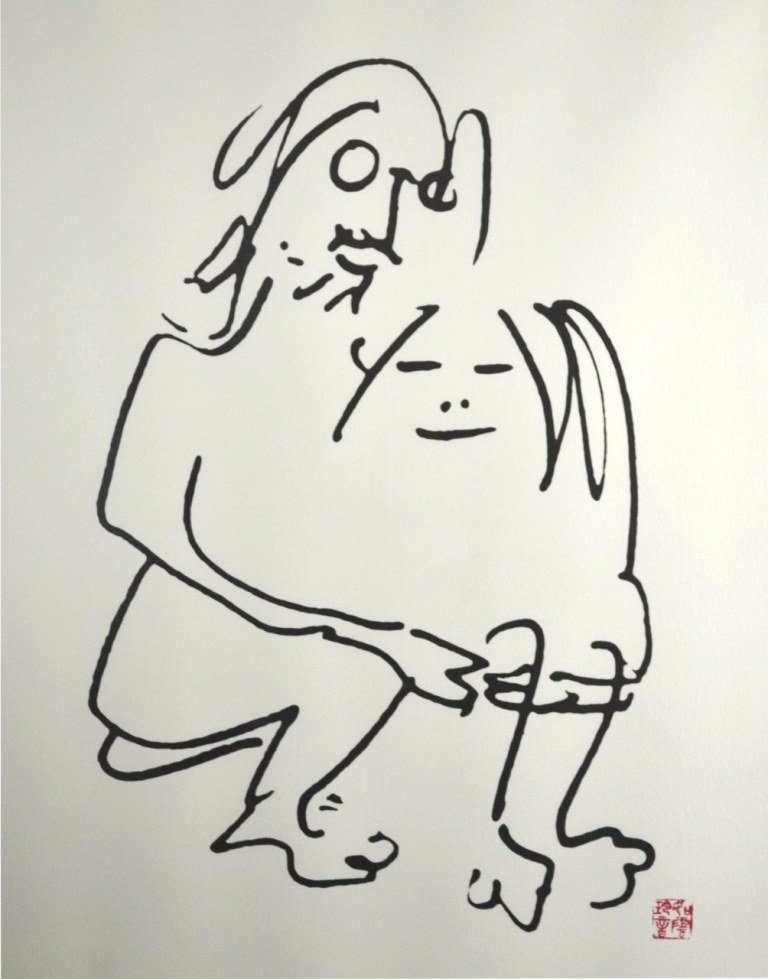 4, Lithographs, John Lennon Art, 20th C: Title: John Lennon Art Publisher: John Lenon Art Description: Four limited edition prints of John Lennon and Yoko Ono by John Lennon Art. Date: 20th C Frame: Period Framed Size: 34.5"H x 26.5"W Work S