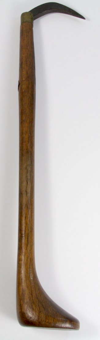 Elephant Goad, P.T. Barnum 1898: Form: Bullhook or "elephant goad" Material: Iron and wood Marks: None Construction: Forged iron spike affixed to wood handle Features: And iron hook is affixed to the end of a straight haft made of ca