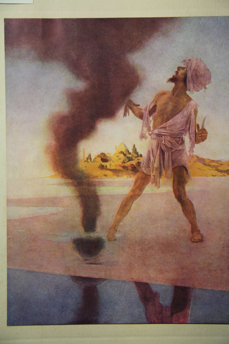 (4) Artist Proofs, Maxfield Parrish, 1920s: Title: "The Arabian Nights" Artist: Maxfield Parrish Publisher: P F Colier & Son Engraver: Unknown Description: These artist proofs are all renditions of the Arabian Nights as envisioned by the artist