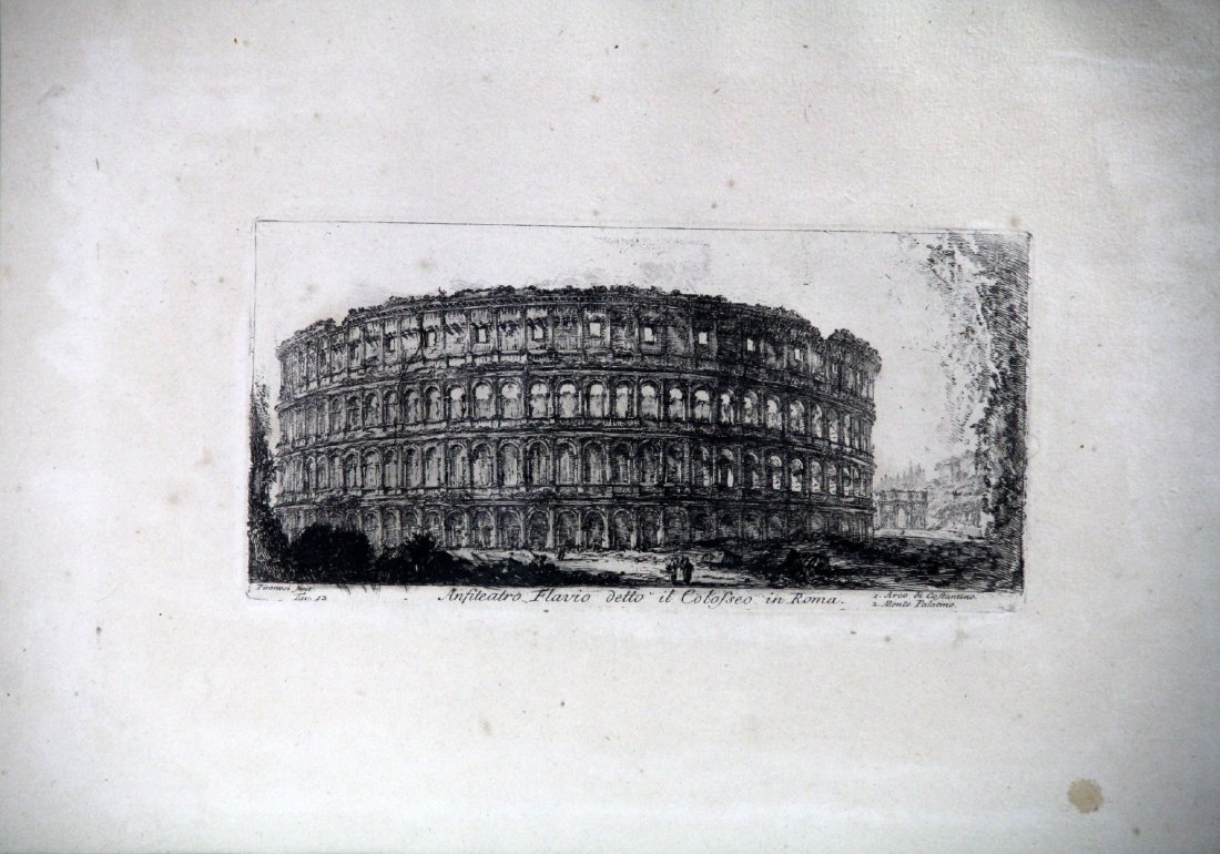 Etching, Coliseum, Piranesi, Mid-18th c.: Medium: Etching Support: Paper Artist: Piranesi Artist Dates: 1720-1778 Country of Origin: Italy Title & Description: "Anfiteatro Flavio detto il Colosseo in Roma"This ink etching depicts the Coliseum