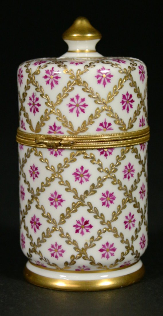 Lighter, encased in porcelain French,: Description: A porcelain lighter, the SF stands for the artist, for Le Tallec. Hand painted and gilding. Material: Porcelain Maker/Artist: Le Tallec Date: Circa 1960 Provenance: Patricia & Dennis De