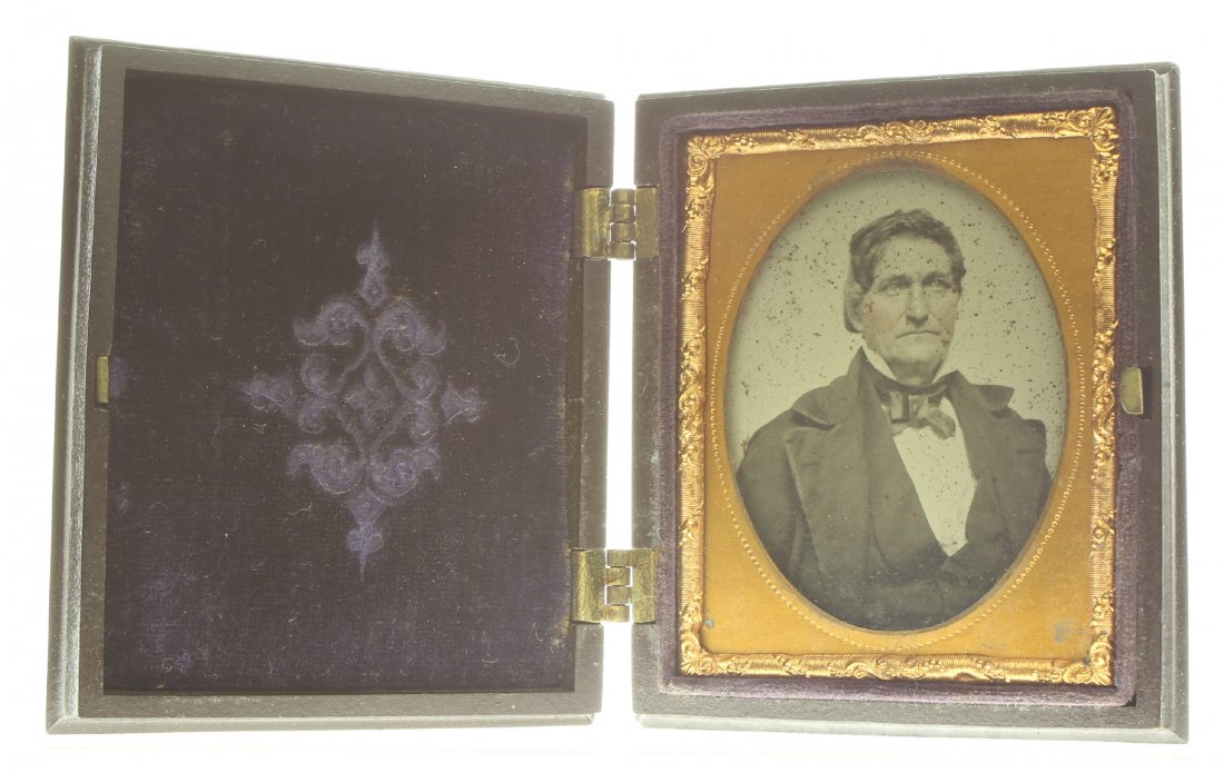 1/9 plate ambrotype: Description: Plate Size: 1/9 platePhoto type: AmbrotypePhotographer: Unknown Hand Coloration: Cheeks/gilt Subject Matter: ManCase Name: The Chess PlayersCase Type/Maker: Littlefield, Parsons & Co., Pl