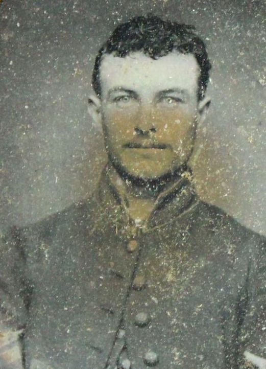 Ambrotype, Civil War, Ninth Plate: Antique and Collectables Category: Photographia Description: This waist up portrait shows a man in military uniform with an open jacket and posture. He is looking straight ahead with arms at his side.