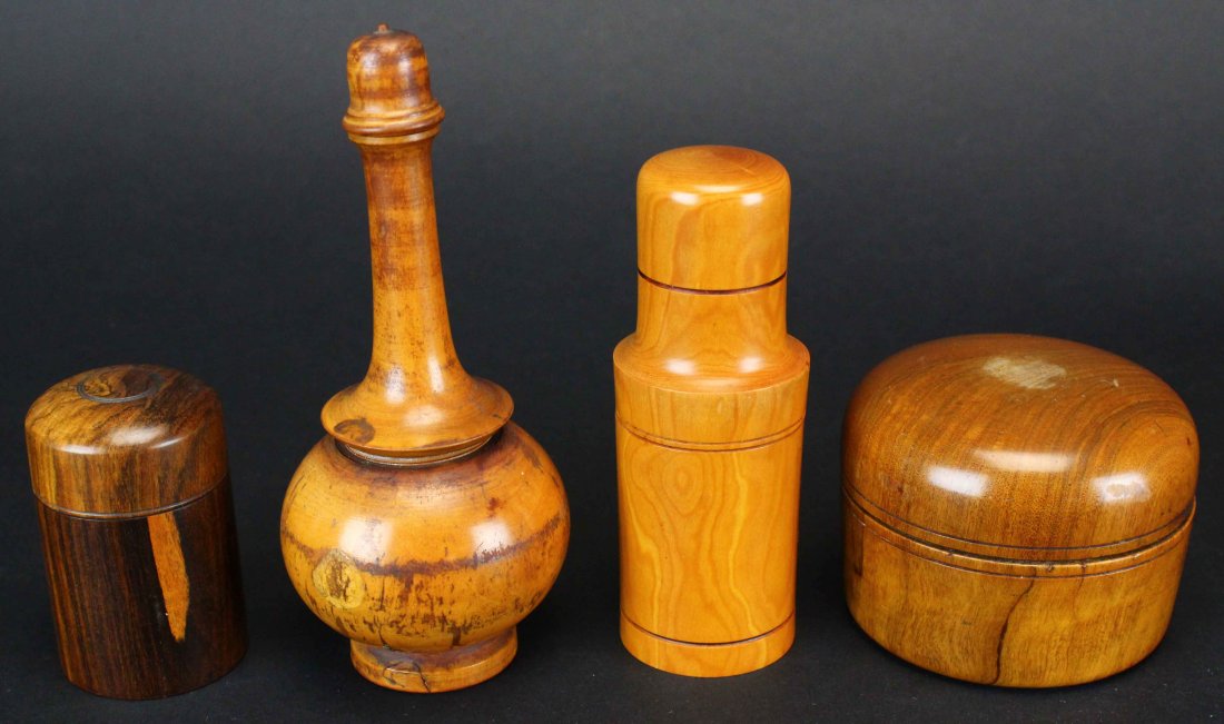 (4) Boxes, Traveling Glass Inserts, 19th c. (1 of 10)