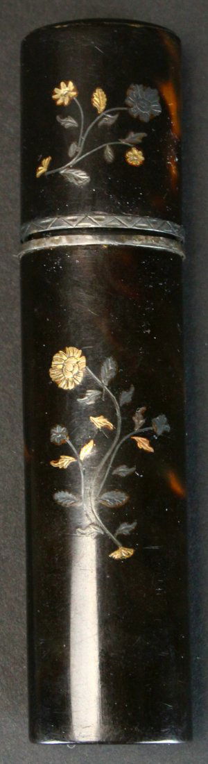Tortoise Shell Box, Japanese Meji Era, Inlaid (1 of 6)