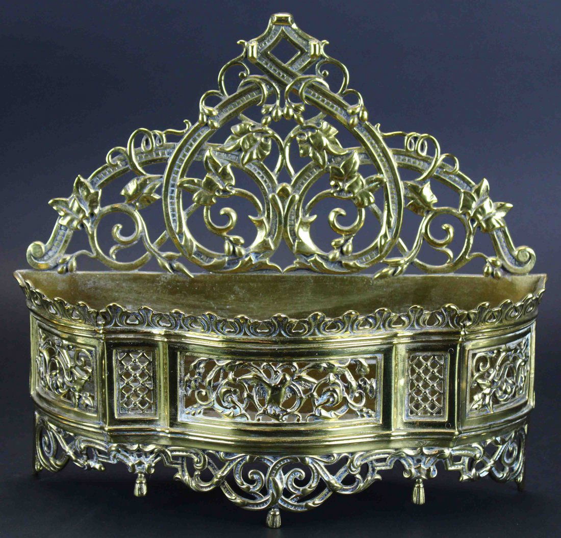 Wall Pocket, French, brass, c. 1810 (1 of 6)