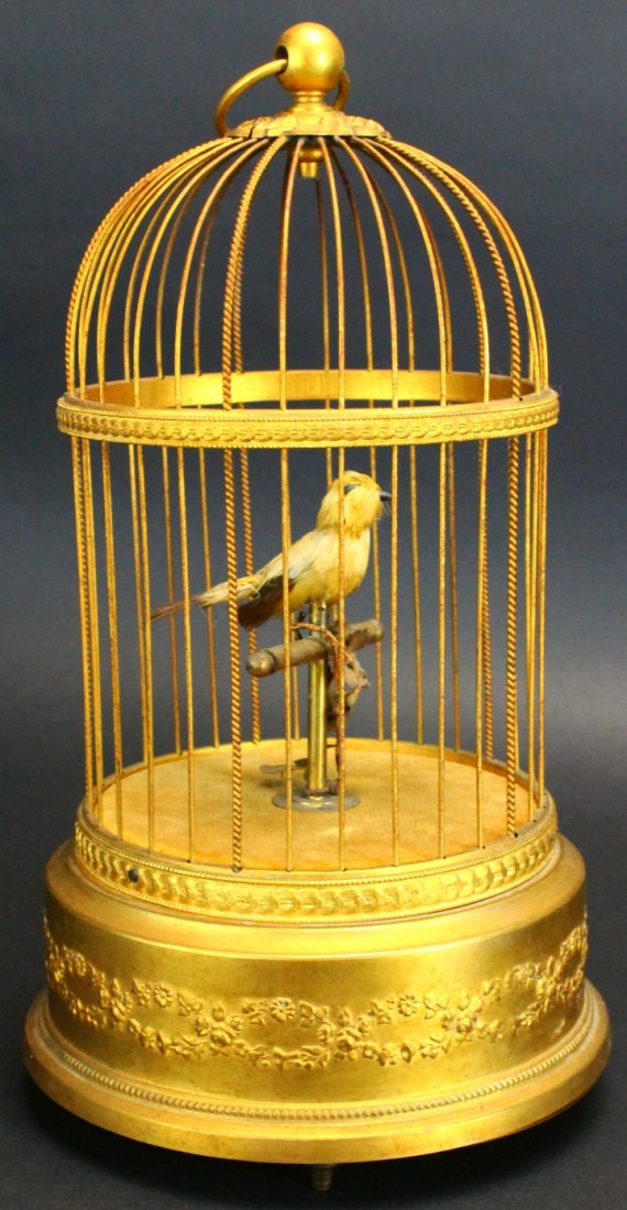 French Automaton Singing Bird Cage, C. !900 (1 of 8)