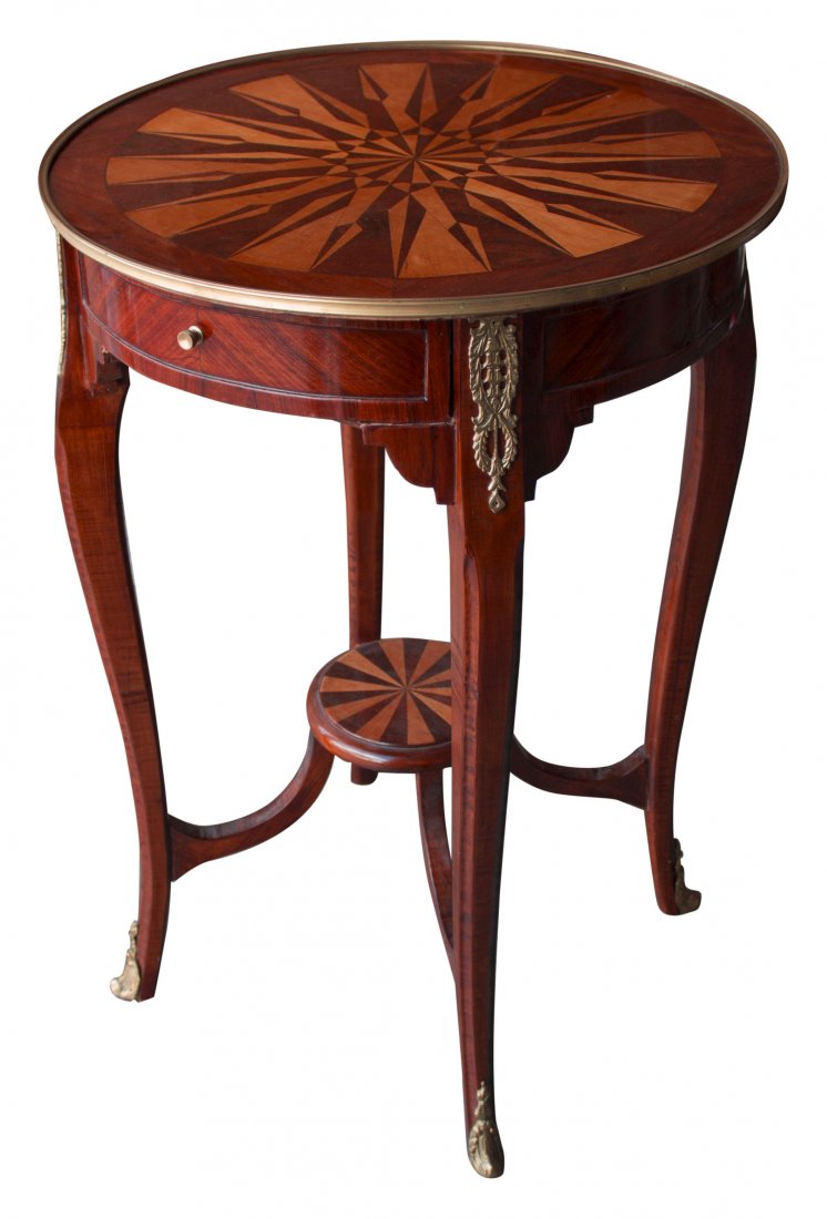 Mahogany Marquetry Table, c. 1880-1900 (1 of 8)