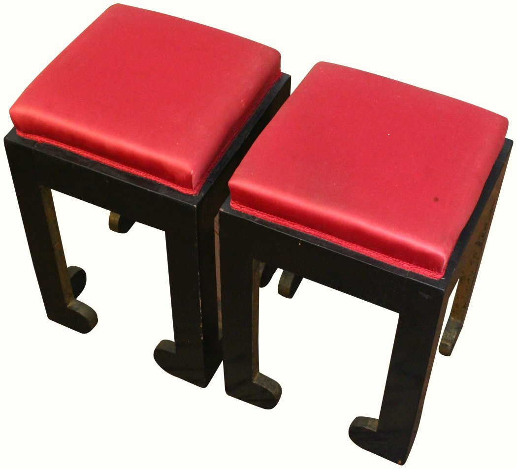 Pair of Chinese Style Wood Stools (1 of 6)
