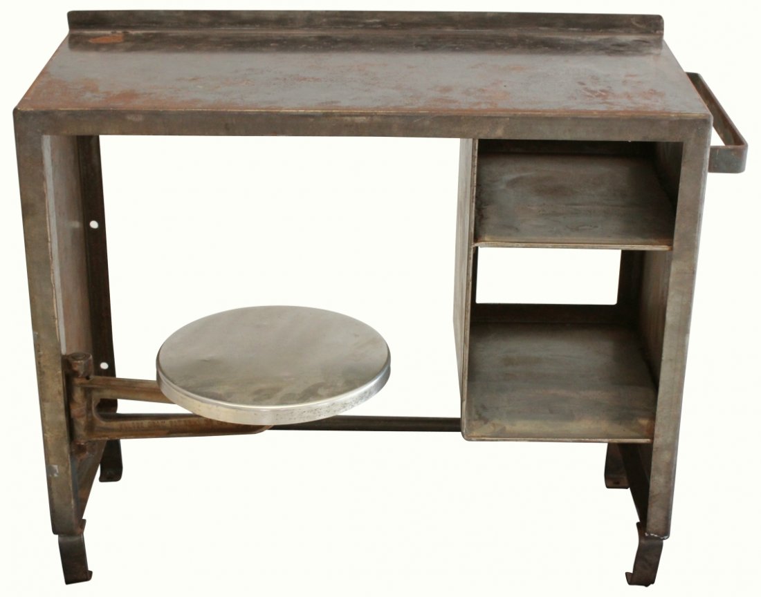 Desk w/ attached Stool, Folger Adam, Prison Use (1 of 9)