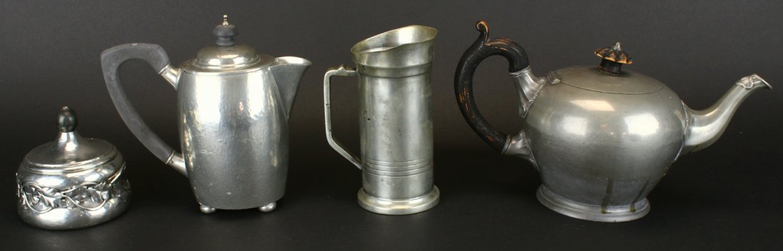 Pewter, 4 pieces, c.1860 & 1920's (1 of 10)