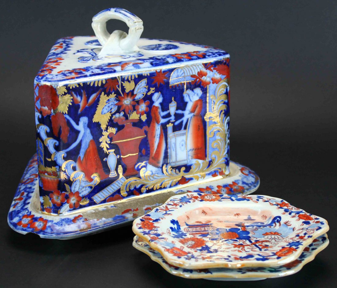 (2) Plates, Ironstone Imari Covered Cheese Plate (1 of 10)