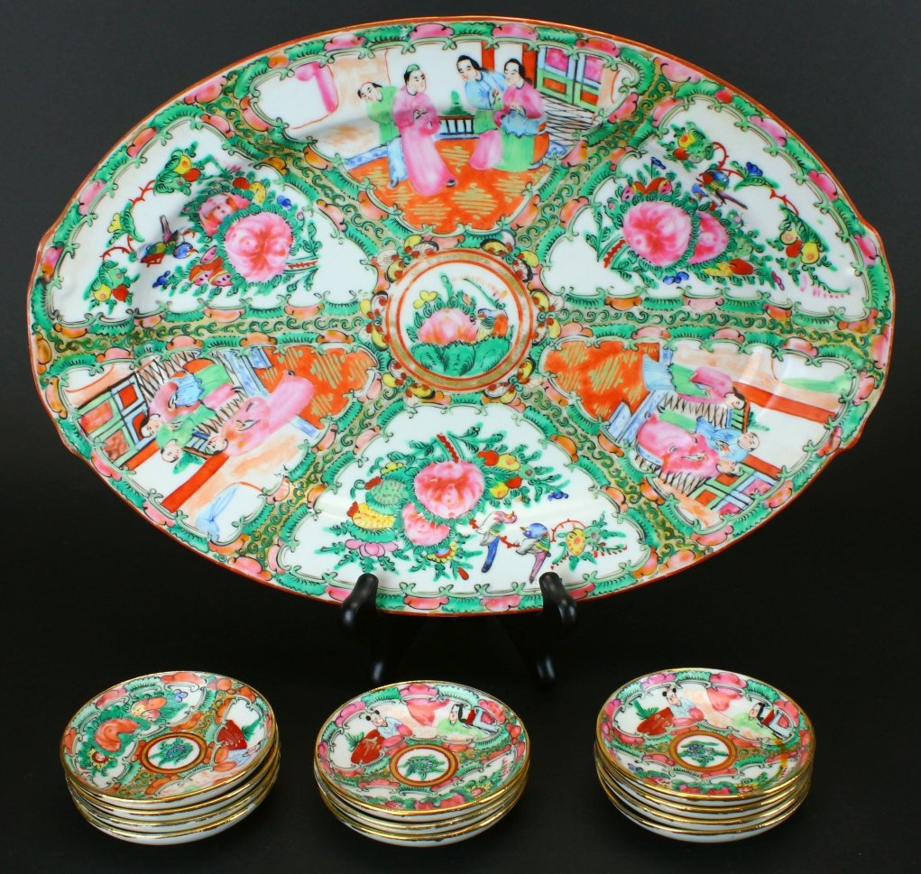 Famille Rose Serving Platter, Small plates (1 of 8)