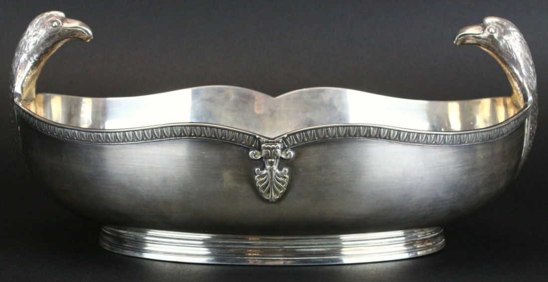 Silver Bowl, 827 grams, Eagle Head Handles (1 of 9)