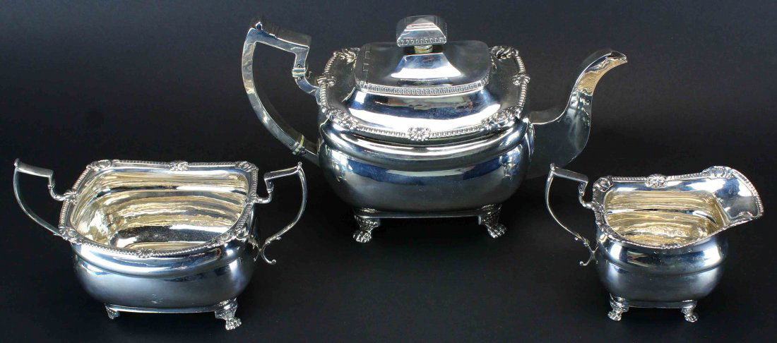 Sterling Silver, SBIM Irish Tea Set , 3 piece (1 of 9)