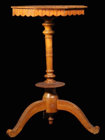 Carved Table on Tripod Base, American, C. 1910 (1 of 10)