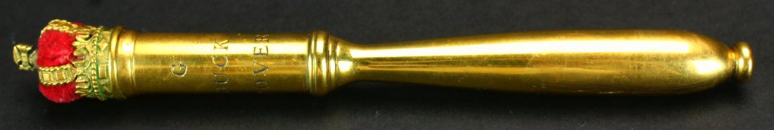 Small Brass Tipstaff, Engraved "G Buck, Dover" (1 of 6)