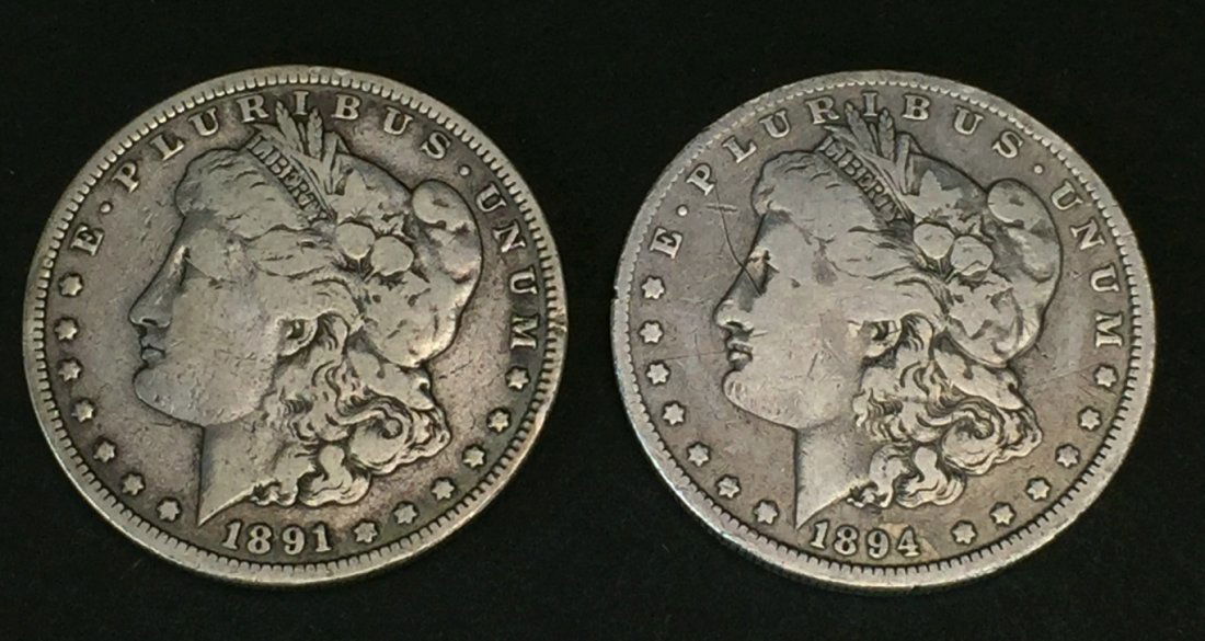 1891-CC & 1894-O Morgan $1 VG/F (1 of 2)