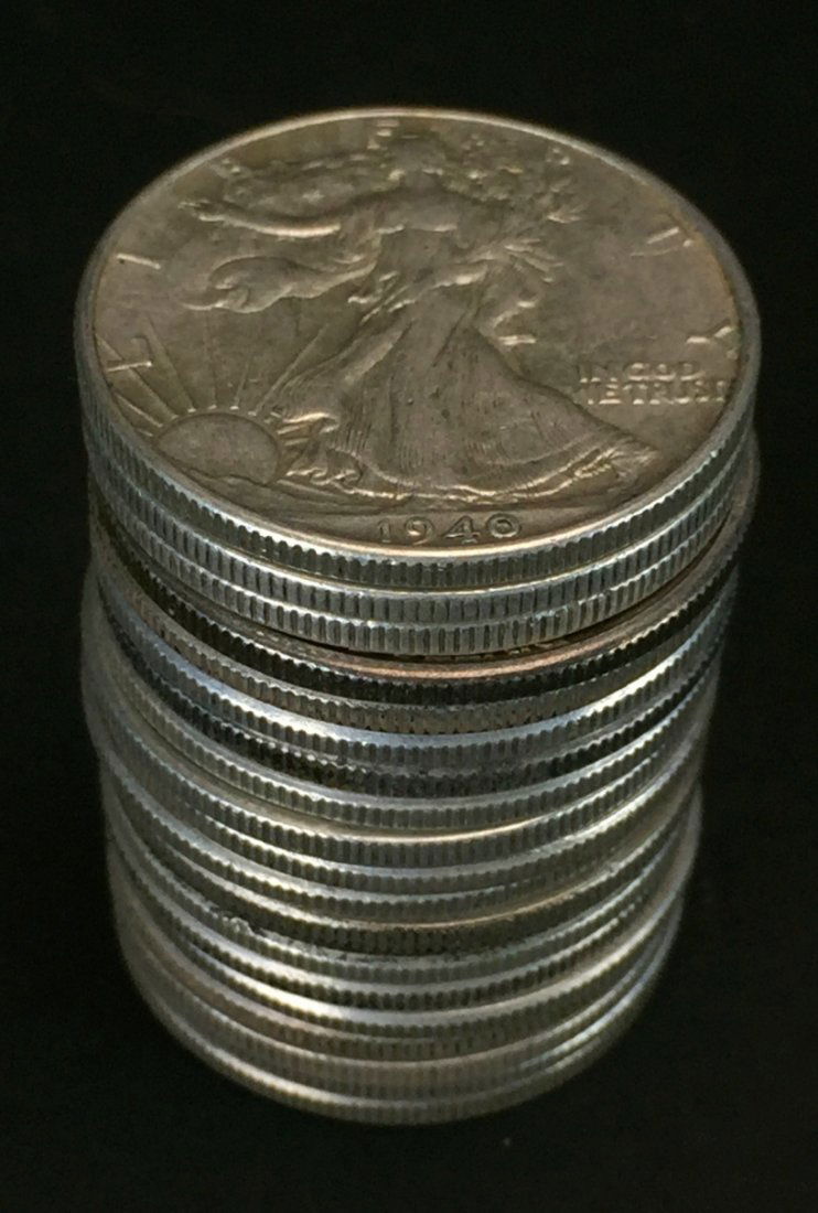 Roll of Circulated Walking Liberty Half Dollars c (1 of 2)
