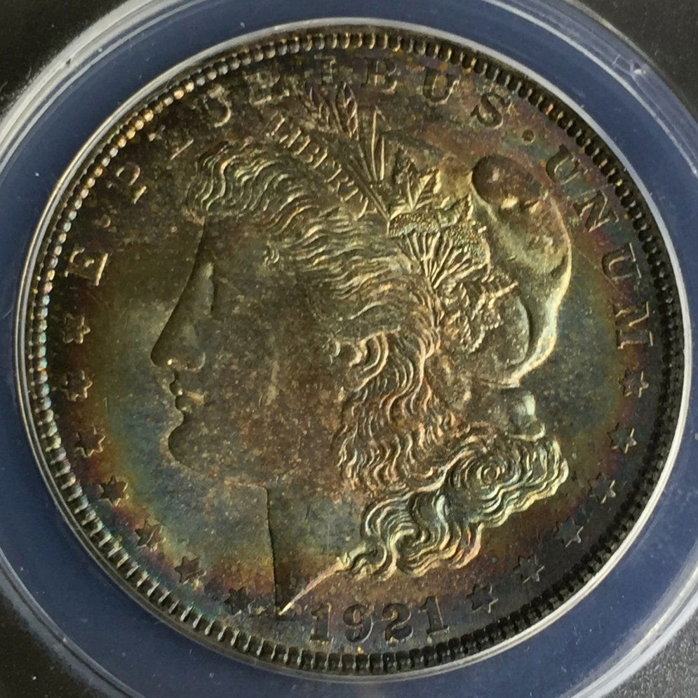 1921 Toned Morgan Dollar-ANACS- MS 63 (1 of 2)
