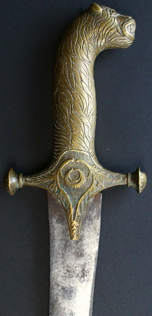 Mamaluk Style Sword, Bronze Lion Head Grip (1 of 10)