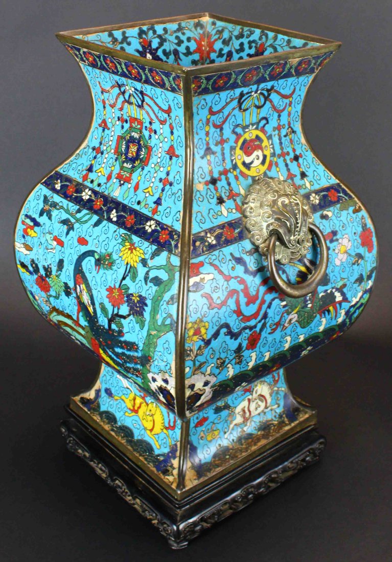 14.5" Cloisonne, Bronze, Hu Ming Dynasty (1 of 10)